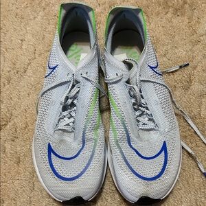 Nike White and Blue Athletic Sneakers